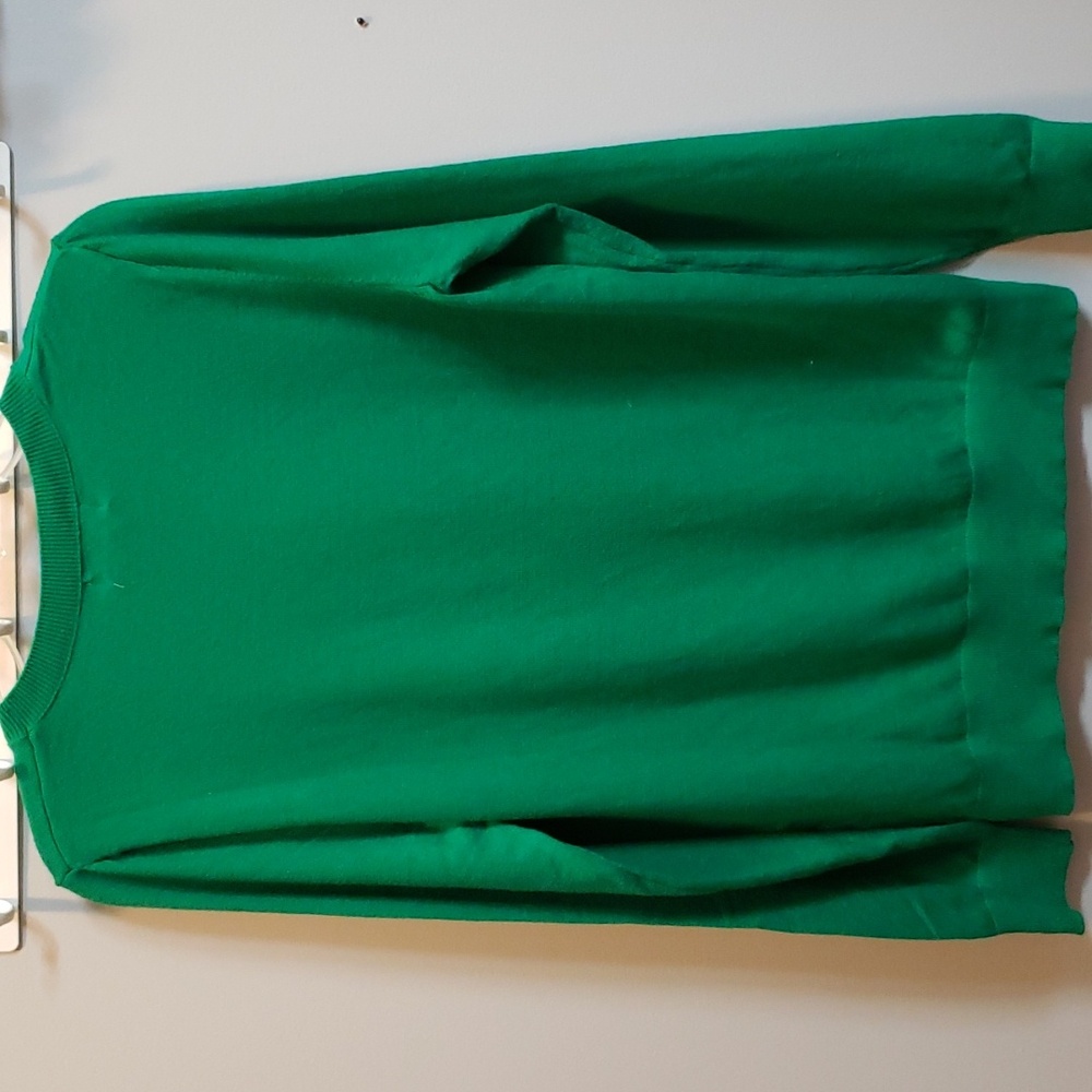 Victoria Harbour Kelly Green Sweater with Sequined Pumpkins and Candy Corn - Picture 5 of 7